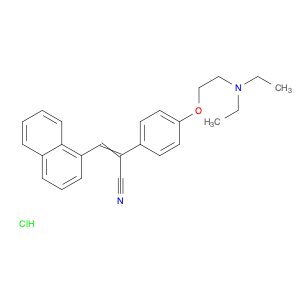 1-Naphthaleneacrylonitrile, α-[p-[2-(diethylamino)ethoxy]phenyl]-, hydrochloride (7CI,8CI)