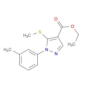1H-Pyrazole-4-carboxylic acid, 1-(3-methylphenyl)-5-(methylthio)-, ethyl ester