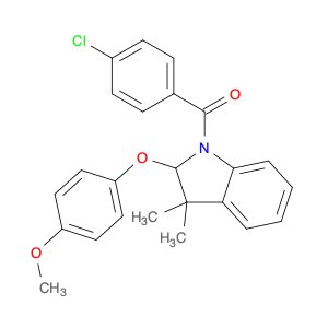 (4-Chlorophenyl)(2-(4-methoxyphenoxy)-3,3-dimethylindolin-1-yl)methanone