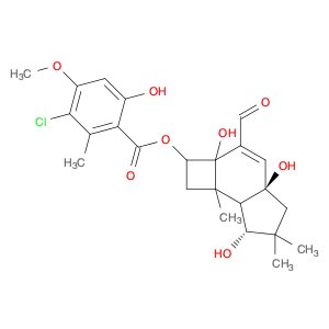 Benzoic acid, 3-chloro-6-hydroxy-4-methoxy-2-methyl-, (2R,2aS,4aR,7R,7aS,7bR)-3-formyl-2,2a,4a,5,6…