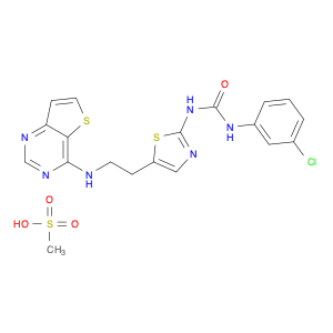 Urea, N-(3-chlorophenyl)-N'-[5-[2-(thieno[3,2-d]pyrimidin-4-ylamino)ethyl]-2-thiazolyl]-, methanes…