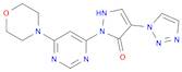 3H-Pyrazol-3-one, 1,2-dihydro-2-[6-(4-morpholinyl)-4-pyrimidinyl]-4-(1H-1,2,3-triazol-1-yl)-