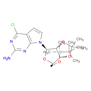 7H-Pyrrolo[2,3-d]pyrimidin-2-amine, 4-chloro-7-[5-O-[(1,1-dimethylethyl)dimethylsilyl]-2,3-O-(1-me…