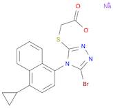 Acetic acid, 2-[[5-bromo-4-(4-cyclopropyl-1-naphthalenyl)-4H-1,2,4-triazol-3-yl]thio]-, sodium s...