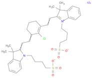 3H-Indolium, 2-[2-[2-chloro-3-[2-[1,3-dihydro-3,3-dimethyl-1-(4-sulfobutyl)-2H-indol-2-ylidene]eth…