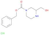 1-Piperazinecarboxylic acid, 3-(hydroxymethyl)-, phenylmethyl ester, hydrochloride (1:1)