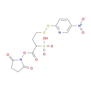 1-(2,5-dioxopyrrolidin-1-yloxy)-4-((5-nitropyridin-2-yl)disulfanyl)-1-oxobutane-2-sulfonic acid