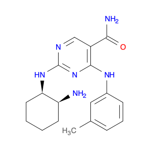 5-Pyrimidinecarboxamide, 2-[[(1R,2S)-2-aminocyclohexyl]amino]-4-[(3-methylphenyl)amino]-