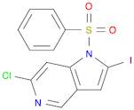 1H-Pyrrolo[3,2-c]pyridine, 6-chloro-2-iodo-1-(phenylsulfonyl)-