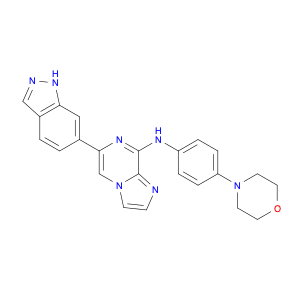 Imidazo[1,2-a]pyrazin-8-amine, 6-(1H-indazol-6-yl)-N-[4-(4-morpholinyl)phenyl]-