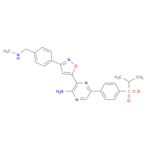 2-Pyrazinamine, 3-[3-[4-[(methylamino)methyl]phenyl]-5-isoxazolyl]-5-[4-[(1-methylethyl)sulfonyl]p…