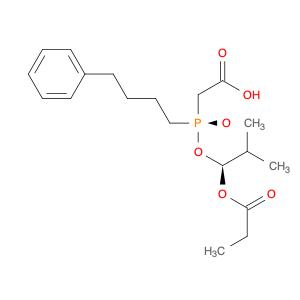 Acetic acid, 2-[(R)-[(1S)-2-methyl-1-(1-oxopropoxy)propoxy](4-phenylbutyl)phosphinyl]-, rel-