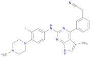 Benzeneacetonitrile, 3-[2-[[3-fluoro-4-(4-methyl-1-piperazinyl)phenyl]amino]-5-methyl-7H-pyrrolo...