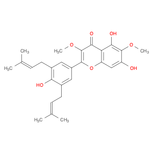 4H-1-Benzopyran-4-one, 5,7-dihydroxy-2-[4-hydroxy-3,5-bis(3-methyl-2-buten-1-yl)phenyl]-3,6-dimeth…