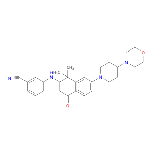 5H-Benzo[b]carbazole-3-carbonitrile, 6,11-dihydro-6,6-dimethyl-8-[4-(4-morpholinyl)-1-piperidinyl]…