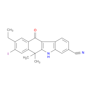 5H-Benzo[b]carbazole-3-carbonitrile, 9-ethyl-6,11-dihydro-8-iodo-6,6-dimethyl-11-oxo-