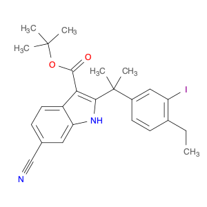 1H-Indole-3-carboxylic acid, 6-cyano-2-[1-(4-ethyl-3-iodophenyl)-1-methylethyl]-, 1,1-dimethylet...