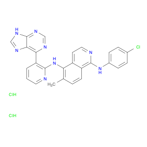 1,5-Isoquinolinediamine, N1-(4-chlorophenyl)-6-methyl-N5-[3-(9H-purin-6-yl)-2-pyridinyl]-, hydroch…