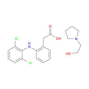 Benzeneacetic acid, 2-[(2,6-dichlorophenyl)amino]-, compd. with 1-pyrrolidineethanol (1:1)