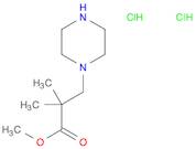 1-Piperazinepropanoic acid, α,α-dimethyl-, methyl ester, hydrochloride (1:2)