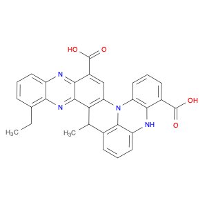 6H,10H-Pyrido[3,2-a:5,6,1-d'e']diphenazine-11,17-dicarboxylic acid, 4-ethyl-6-methyl- (9CI)