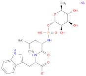 L-Tryptophan, N-[[(6-deoxy-α-L-mannopyranosyl)oxy]hydroxyphosphinyl]-L-leucyl-, sodium salt (9CI)