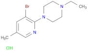 Piperazine, 1-(3-bromo-5-methyl-2-pyridinyl)-4-ethyl-, hydrochloride (1:1)