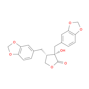 2(3H)-Furanone, 3,4-bis(1,3-benzodioxol-5-ylmethyl)dihydro-3-hydroxy-, (3S,4S)-