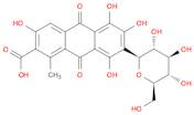 2-Anthracenecarboxylic acid, 7-β-D-glucopyranosyl-9,10-dihydro-3,5,6,8-tetrahydroxy-1-methyl-9,10-…