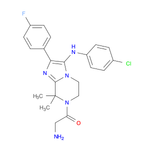 Ethanone, 2-amino-1-[3-[(4-chlorophenyl)amino]-2-(4-fluorophenyl)-5,6-dihydro-8,8-dimethylimidaz...