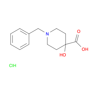 4-Piperidinecarboxylic acid, 4-hydroxy-1-(phenylmethyl)-, hydrochloride (1:1)