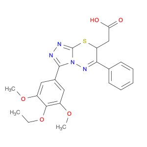 7H-1,2,4-Triazolo[3,4-b][1,3,4]thiadiazine-7-acetic acid, 3-(4-ethoxy-3,5-dimethoxyphenyl)-6-pheny…