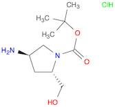 1-Pyrrolidinecarboxylic acid, 4-amino-2-(hydroxymethyl)-, 1,1-dimethylethyl ester, hydrochloride (…