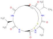 Cyclo[(2Z)-2-amino-2-butenoyl-L-valyl-(3S,4E)-3-hydroxy-7-mercapto-4-heptenoyl-D-valyl-D-cysteinyl…