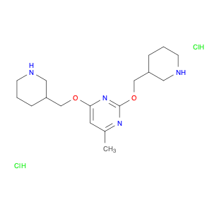 Pyrimidine, 4-methyl-2,6-bis(3-piperidinylmethoxy)-, hydrochloride (1:2)