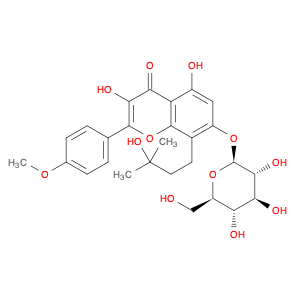 4H-1-Benzopyran-4-one, 7-(β-D-glucopyranosyloxy)-3,5-dihydroxy-8-(3-hydroxy-3-methylbutyl)-2-(4-...