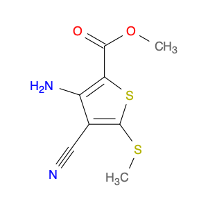 2-Thiophenecarboxylic acid, 3-amino-4-cyano-5-(methylthio)-, methyl ester