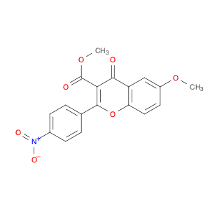 4H-1-Benzopyran-3-carboxylic acid, 6-methoxy-2-(4-nitrophenyl)-4-oxo-, methyl ester