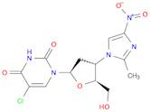 Uridine, 5-chloro-2',3'-dideoxy-3'-(2-methyl-4-nitro-1H-imidazol-1-yl)- (9CI)