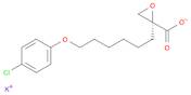 Oxiranecarboxylic acid, 2-[6-(4-chlorophenoxy)hexyl]-, potassium salt, (2R)- (9CI)