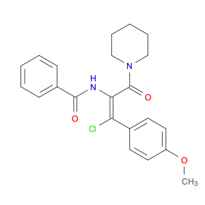 Benzamide, N-[(1Z)-2-chloro-2-(4-methoxyphenyl)-1-(1-piperidinylcarbonyl)ethenyl]-