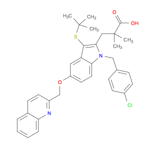 1H-Indole-2-propanoic acid, 1-[(4-chlorophenyl)methyl]-3-[(1,1-dimethylethyl)thio]-α,α-dimethyl-5-…