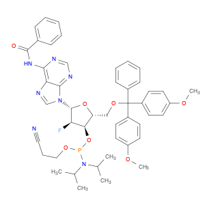 Adenosine, N-benzoyl-5'-O-[bis(4-methoxyphenyl)phenylmethyl]-2'-deoxy-2'-fluoro-, 3'-[2-cyanoeth...