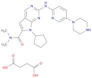 Butanedioic acid, compd. with 7-cyclopentyl-N,N-dimethyl-2-[[5-(1-piperazinyl)-2-pyridinyl]amino]-…