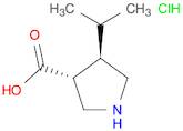 3-Pyrrolidinecarboxylic acid, 4-(1-methylethyl)-, hydrochloride (1:1), (3R,4R)-rel-