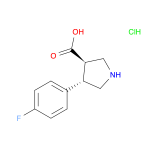 3-Pyrrolidinecarboxylic acid, 4-(4-fluorophenyl)-, hydrochloride (1:1), (3R,4S)-rel-