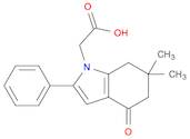 1H-Indole-1-acetic acid, 4,5,6,7-tetrahydro-6,6-dimethyl-4-oxo-2-phenyl-