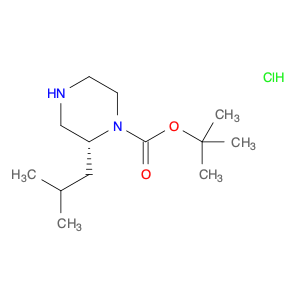 1-Piperazinecarboxylic acid, 2-(2-methylpropyl)-, 1,1-dimethylethyl ester, hydrochloride (1:1), (2…