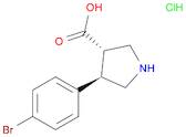 3-Pyrrolidinecarboxylic acid, 4-(4-bromophenyl)-, hydrochloride (1:1), (3R,4S)-rel-