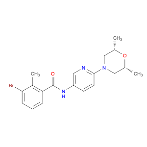 Benzamide, 3-bromo-N-[6-[(2R,6S)-2,6-dimethyl-4-morpholinyl]-3-pyridinyl]-2-methyl-, rel-